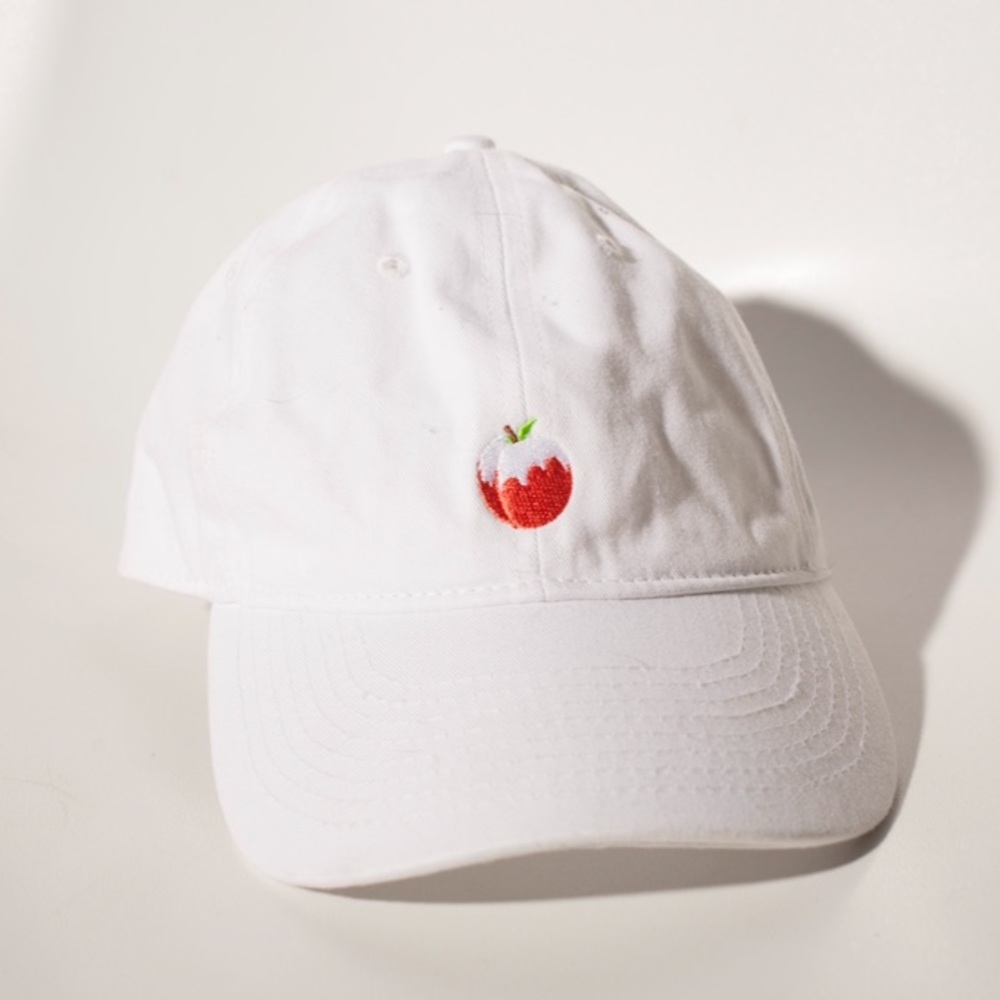Kimoji Peach Dad Hat White Baseball Cap